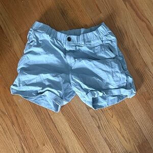 Men's Light Blue Flat Front Shorts